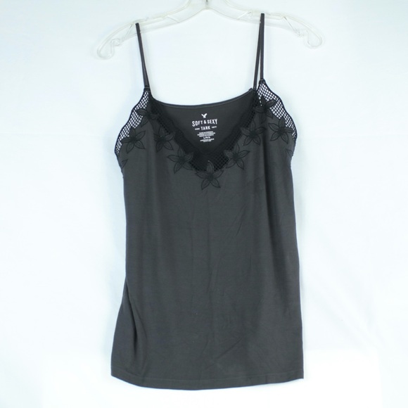 American Eagle Outfitters Tops - American Eagle Outfitters Soft & Sexy Dark Gray Tank Top Womens Size L